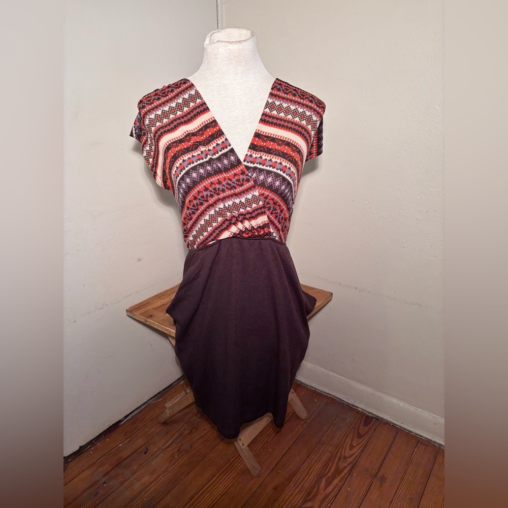 Bella D Faux Wrap Dress